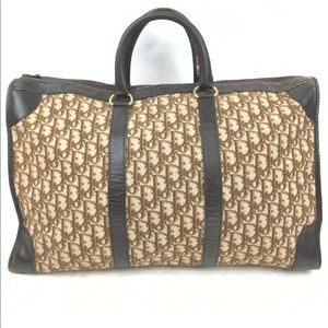 Christian Dior Trotter Handbag Boston Brown